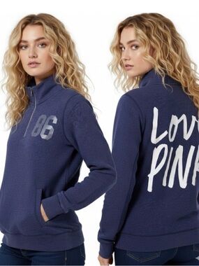 💙🩶 Victoria's Secret “PINK” Love Pink Pull-Over 🩶💙